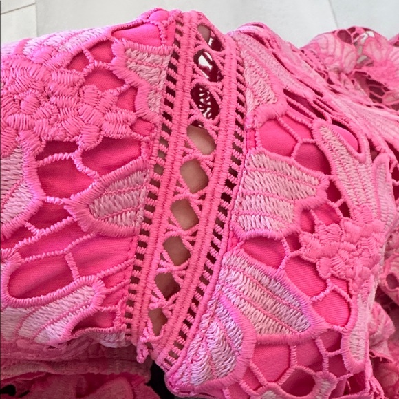 Avara Luxory High Quality Pink Women Lace Dress - Picture 6 of 8